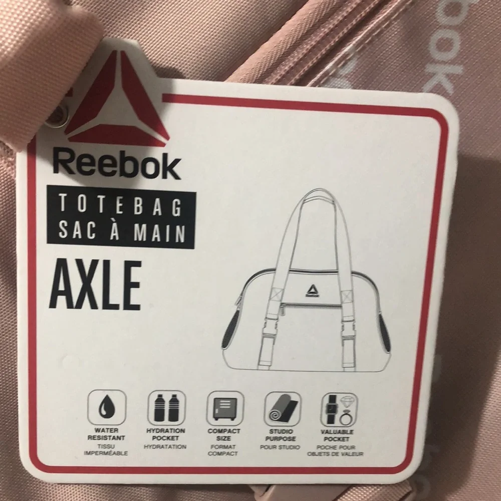 Reebok Axle Tote Bag 14” x 22” x 7” Water Resistant Multipocket Straps Pale Pink - Picture 10 of 14